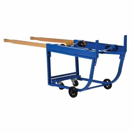 VESTIL Blue Rotating Drum Cart 1000 lb Capacity Poly-on-Steel Casters RDC-1000-5PU